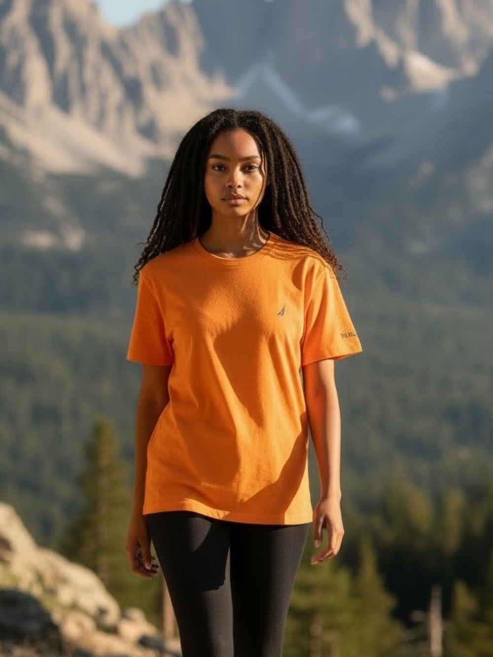 Nautica Women's Orange Short-Sleeve Crewneck Tee